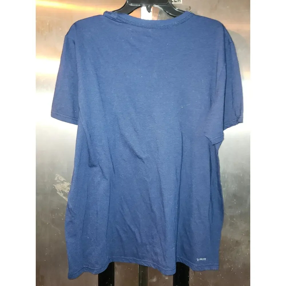 Adidas Men's XL Navy Blue ClimaLite Performance T-Shirt Logo Tee